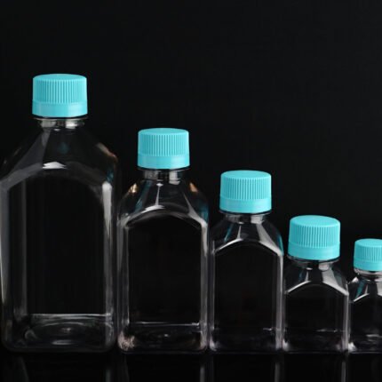 1000mL Square shape PET Media Bottles, Sterile, 4/pk, 12/cs
