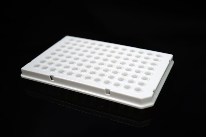 100ul?96?Well?PCR?Plates,?Semi?Skirt,?Roche,?H12 Notch,?White, 10/pk, 50/cs - Image 1