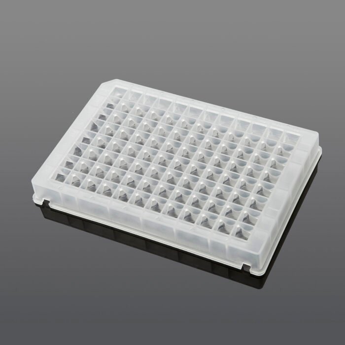 0.5 ml 96-Well Deep Well Plate, V Conical Bottom, Square well, sterile, 5/pk, 50/cs - Image 1