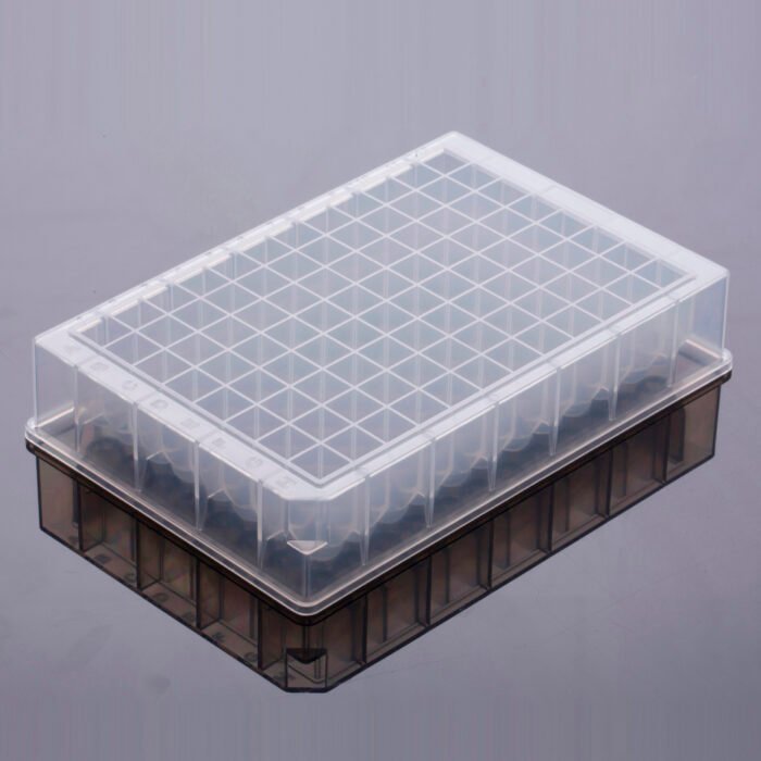 1.0 ml 96-Well Deep Well Plate, U-Bottom, Square Well, Sterile, 5/pk, 50/cs - Image 1