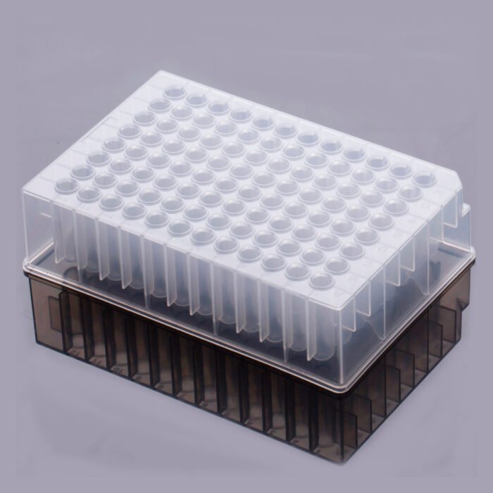 1.3 ml 96-Well Deep Well Plate, V-Bottom, Round well, sterile, 5/pk, 50/cs - Image 1