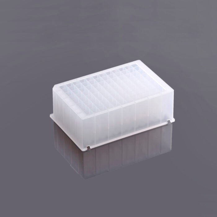 2.2 ml 96-Well Deep Well Plate, V Conical Bottom, Square well, Equivilent to Thermo Fisher #95040460, sterile, 5/pk, 50/cs - Image 1