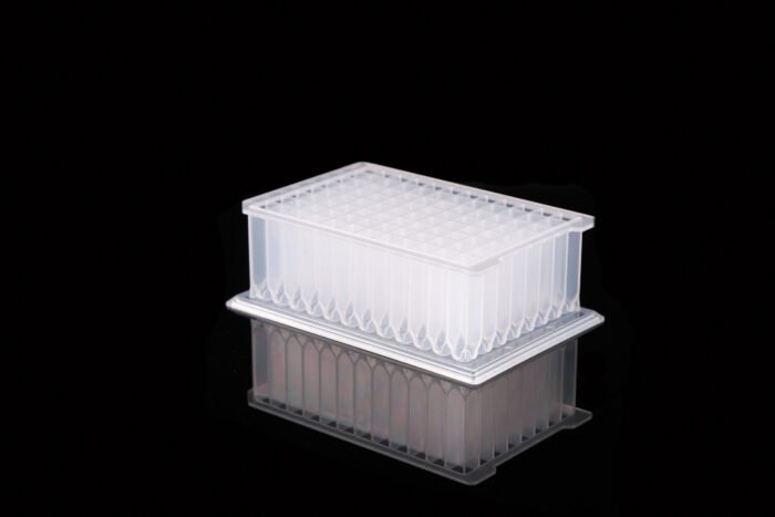 2.2 mL 96-Well Deep Well Plate, I-Shaped, U-Bottom, Square Well, Sterile, 5/pk, 50/cs - Image 1