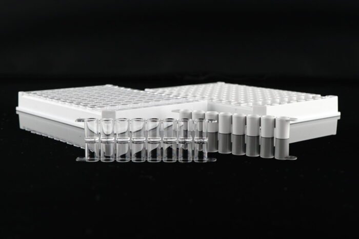 96 Well ELISA Plate, 8-Well, Detachable, High Binding, White, Non-sterile,  5/pk, 50/cs - Image 1