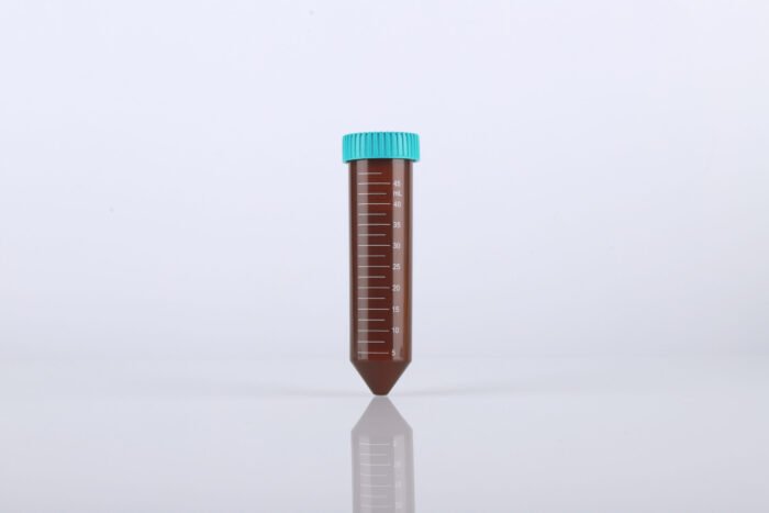 50ml Amber Color Centrifuge Tube, Rack (PS Rack), Sterile 25/pk, 500/cs - Image 1