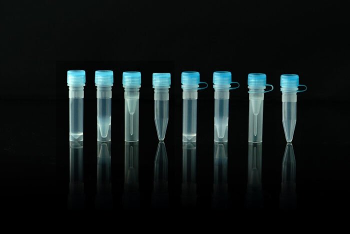 0.5 mL Self-Standing Vials, Natural Color Caps, External Thread, with Sealing Ring, Sterile, 50/pk, 500/box, 2000/cs - Image 1