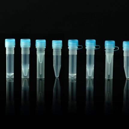 1.5 mL Self-Standing Vials, Natural Color Caps, External Thread, with Sealing Ring, Sterile, 50/pk, 500/box, 2000/cs