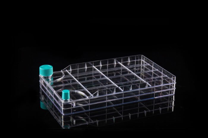Nest BioFactory 2 Chamber;  2 Wide Plug Seal Caps; Total culture area: 1279cm2; TC; sterile, 1/pk, 8/cs (with 16 sterile wide vent caps included separately) - Image 1