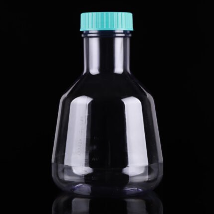 2L PC High Efficient Erlenmeyer Flasks, Flat Base, Seal Cap, Sterile, 1/pk, 4/cs