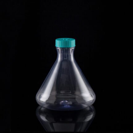 3L PC Conical Erlenmeyer Flasks, Flat Base, Vent Filter Cap, Sterile, 1/pk, 4/cs