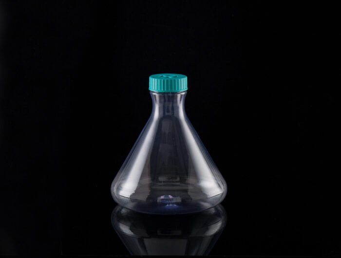 3L PC Conical Erlenmeyer Flasks, Flat Base, Vent Filter Cap, Sterile, 1/pk, 4/cs - Image 1
