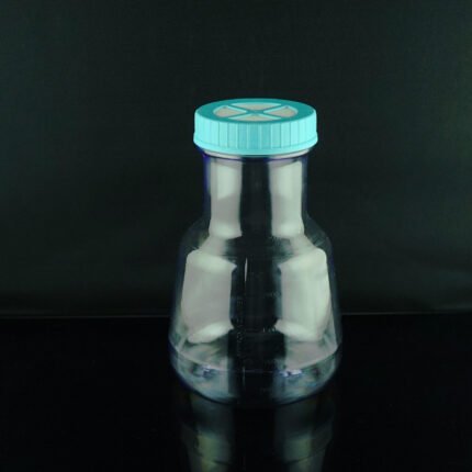 3L PC Wide-mouth High Efficient Erlenmeyer Flasks, Flat Base, Seal Cap, Sterile, 1/pk, 4/cs