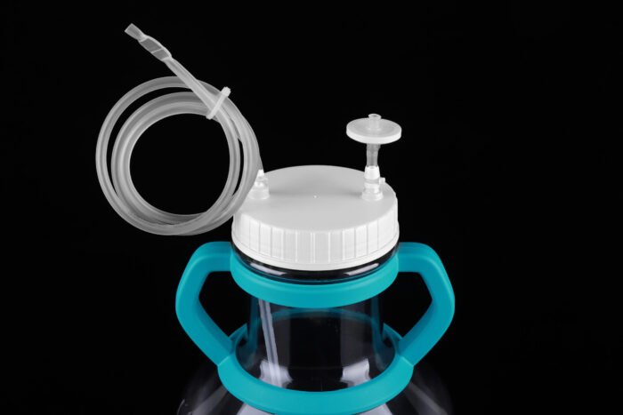 3L High Efficiency Erlenmeyer Flask Bi-directional Transfer Cap with TPE Tube (50cm 1/8" ID 1/4" OD), Vent (0.22 ?m ?24mm), without Flask , Sterile, 1/pk, 4/cs - Image 1