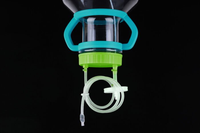 3L Wide-mouth High Efficiency Erlenmeyer Flask Inverted Transfer Cap with TPE Tube (50cm 1/8" ID 1/4" OD), Vent Filter (0.22 ?m ?42mm), without Flask , Sterile, 1/pk, 4/cs - Image 1