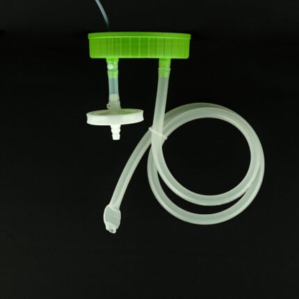 3L Wide-mouth High Efficiency Erlenmeyer Flask Inverted Transfer Cap with TPE Tube (50cm 1/4" ID 7/16" OD), Vent Filter (0.22 ?m ?42mm), without Flask , Sterile, 1/pk, 4/cs