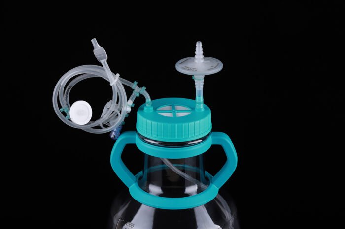 5L High Efficiency Erlenmeyer Flask Multifunctional Transfer Cap with TPE Tube (92cm 1/8" ID 1/4" OD) and a Sampling Nozzle, Vent Filter (0.22 ?m ?50mm), without Flask , Sterile, 1/pk, 4/cs - Image 1