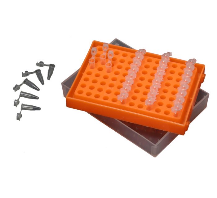 Rack, PCR, 96x0.2mL, with lid, Rainbow - Image 1